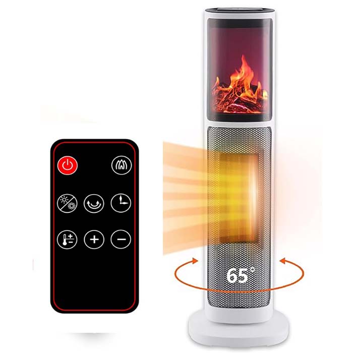 3D Flame PTC Heater 1500W Με Τηλεχειριστήριο